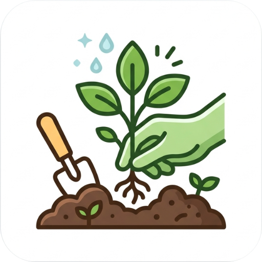 Seed starting — hand planting a seedling